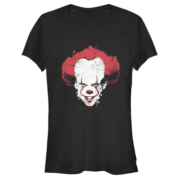 Junior's IT Chapter Two Chapter Two Pennywise Paint Drip  Graphic Tee Black Small