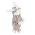 thumbnail image 2 of FAOWME Big Kids Girls Boys Hooded Romper Long Sleeve Fuzzy Solid Color Zipper Cute Cartoon Rabbit Design Warm Stylish Bodysuits Jumpsuits For Daily Wear Beige 0-3 Month, 2 of 9