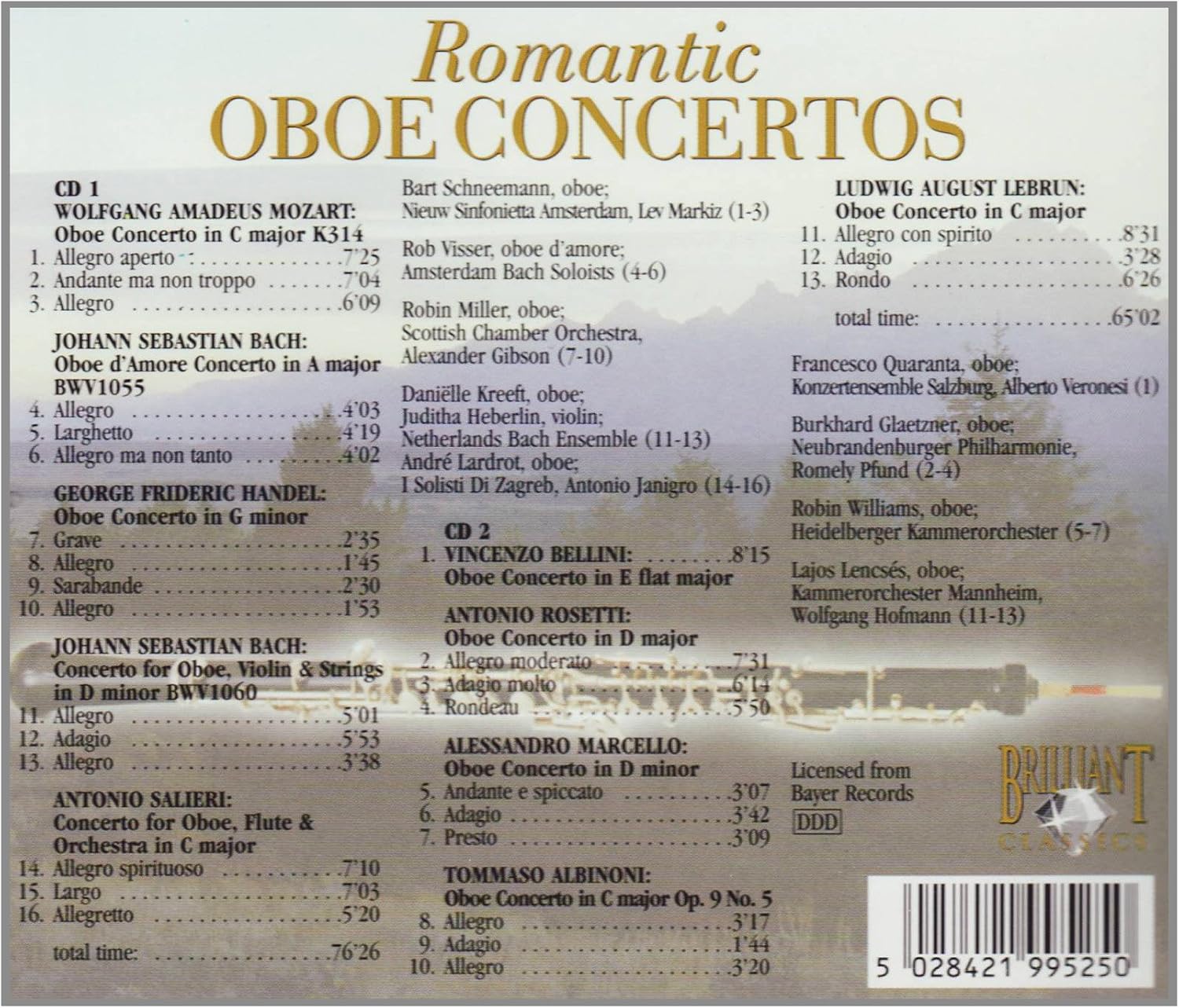 Romantic Oboe Concertos (Janigro) (Audiobook)