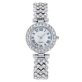 thumbnail image 1 of Reloj de mujer con patrón romano y diamantes, reloj de cuarzo, pulsera, reloj de mujer, 1 of 6
