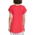 thumbnail image 2 of HUE womens  Solid Shirred Pajama T-Shirt, XL, Pink, 2 of 3