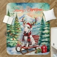 thumbnail image 4 of Merry Christmas Santa Reindeer Antlers Bull Terrier Sleigh Xmas Winter Holiday Cozy Sherpa Blanket Bully Dog Lovers Gifts Idea Warm Soft Throw Blanket - 00023, 4 of 5