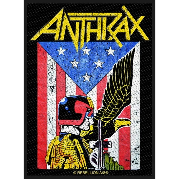 Men's Anthrax Judge Dredd Woven Patch Black