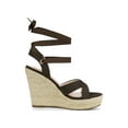 thumbnail image 3 of BLISSFUL STEP Women's Crisscross Espadrille Platform Lace Up Wedge Sandals, 3 of 7