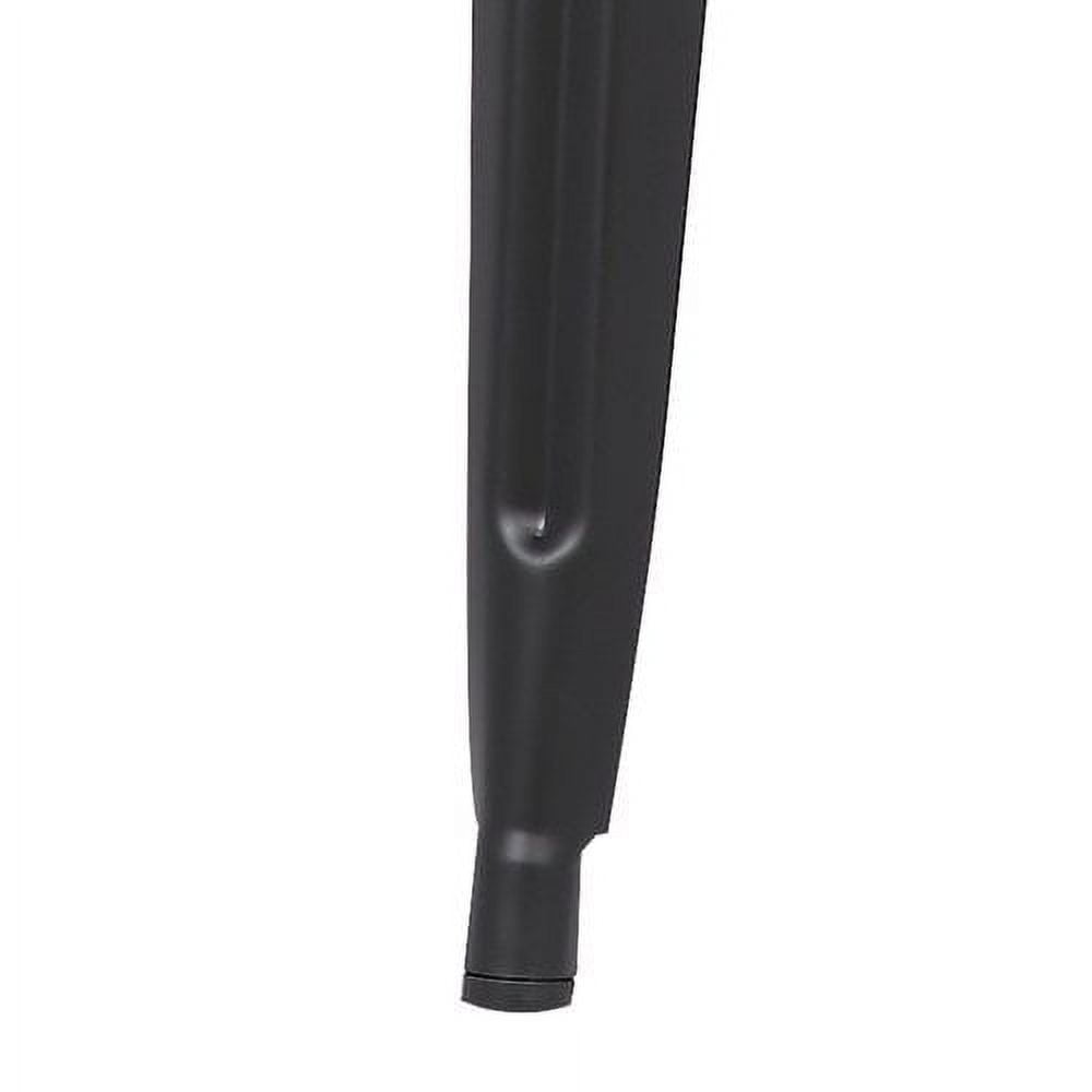 AC Pacific Modern Industrial Metal Barstool with Bucket Back and 4 Leg Design, 24" Seat Bar Stools (Set of 2), Black Matte Finish