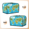 thumbnail image 2 of KLL World Map With Animals Landmarks Print 2 Slice Toaster Dust Covers Kitchen Small Appliance Cover with 2 Pockets,Can hold Jam Spreader Knife & Toaster Tongs (11.4 x 7.9 x 7.5), 2 of 6