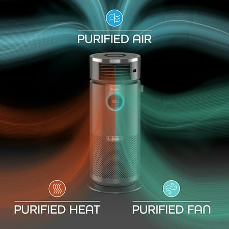 Shark - 3-in-1 Air Purifier, Heater & Fan with NanoSeal HEPA, Cleansense IQ, Odor Lock, for 500 Sq. Ft - Grey