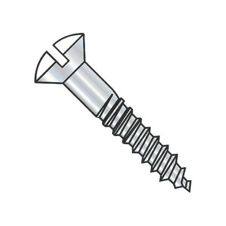 

Standard Wood Screw - Slotted Drive Oval Head - Zinc Plated Steel - 10-13 Thread - 1-1/4 Long - Tapered Point