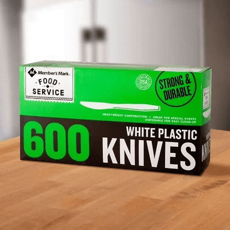 Member's Mark Heavyweight Plastic Knives, White, 600 ct