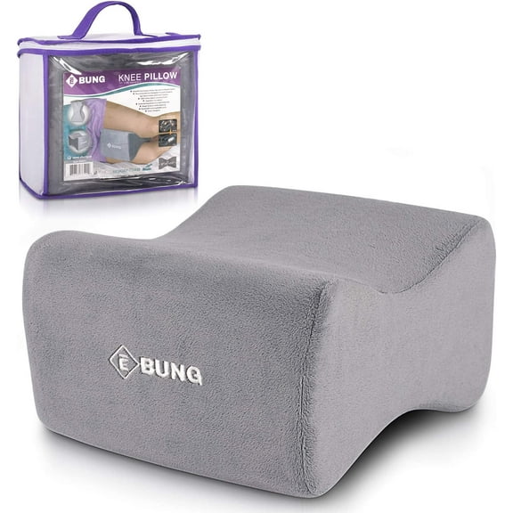 Abco Ebung Knee Pillow & Leg Pillow | Contour Leg Pillow with Washable Cover | 9.5 x 8.5 x 5.5 Inches | Gray
