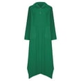 thumbnail image 3 of Linen Dress Long Skirt Shirt For Women Dress Woman And Elegant Large Size Solid Colour Dress Casual Lapel Casual Work Dress Midi Dress Elegant Loose Long Tunic With Pockets Wrap Dresses for Women, 3 of 4