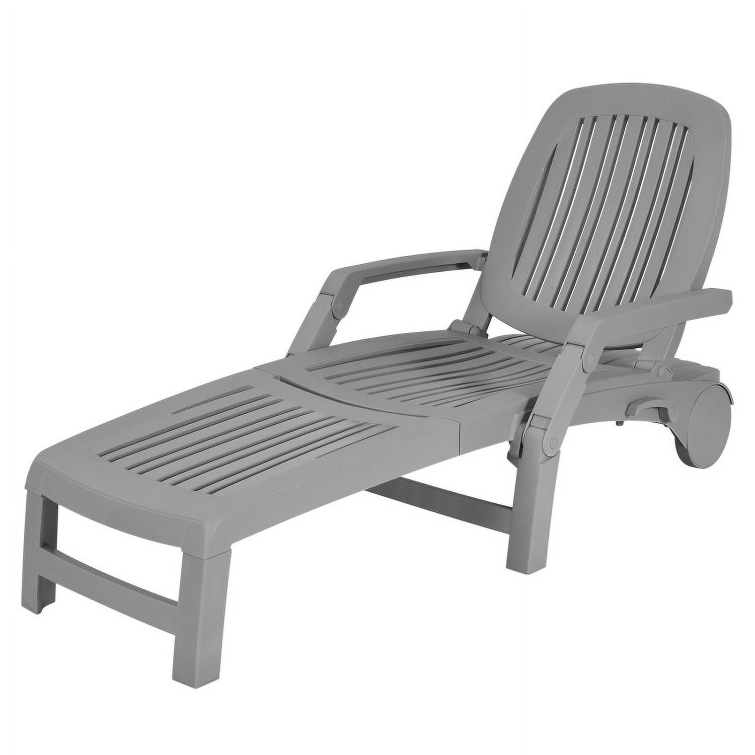 Aimee Lii Adjustable Patio Sun Lounger with Weather Resistant Wheels, Patio Loungers, Gray Aimee Lii Adjustable Patio Sun Lounger with Weather Resistant Wheels, Patio Loungers, Gray