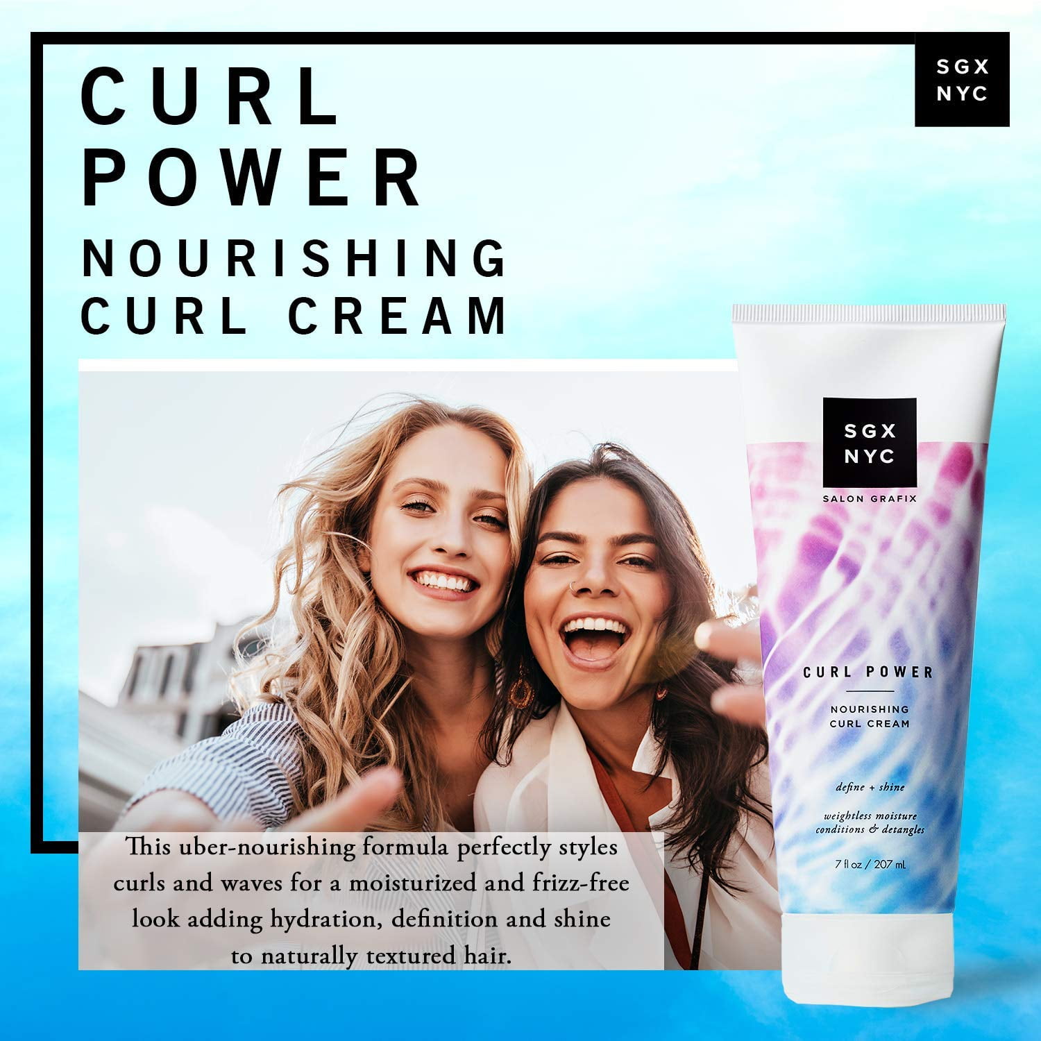 SGX NYC Salon Grafix Curl Power Nourishing Curl Cream, Frizz