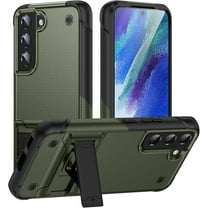 Samsung Galaxy S21 FE 5G Case Military Shockproof Magnetic Kickstand Cell Phone Cover Protective with Upgrade Hard PC & Premium Soft TPU Kickstand for Galaxy S21 FE 6.4 inch Green