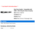 thumbnail image 2 of Rear Door Handle - Compatible with 2008 - 2016 Chrysler Town & Country 2009 2010 2011 2012 2013 2014 2015, 2 of 2