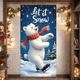 thumbnail image 4 of Cartoon Polar Bear Winter Banner Snowflakes Ice Skating Holiday Let it Snow for Winter Party Christmas Event Seasonal Decoration, 4 of 9