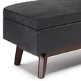 thumbnail image 5 of SIMPLIHOME Owen 48 inch Wide Rectangular Coffee Table Lift Top Storage Ottoman, Cocktail Footrest Stool in Upholstered Distressed Black Faux Air Leather for the Living Room, Mid Century Modern, 5 of 5