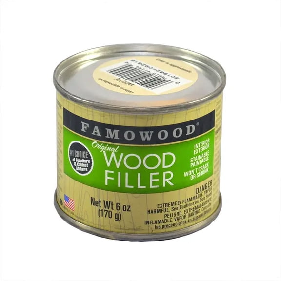 6 oz Eclectic Products 36141144 White Famowood Solvent Based Original Wood Filler