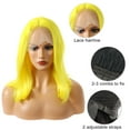 thumbnail image 6 of Unique Bargains Lace Front Wigs Medium Long Straight Bob for women Yellow 14", 6 of 8