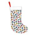 thumbnail image 2 of Balery Colorful Numbers Pattern Christmas Stockings with Initials, 18" Large Knit Christmas Stocking,Xmas Stocking for Kids, Holiday and Family Stocking, 2 of 7