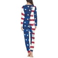 thumbnail image 3 of FKELYI American Flag Pjs 2-Pack Comfy Long Sleeve Women Pajamas Patriotic Crew Neck Sleepwear Pajamas 4 of July Size 6XL, 3 of 4