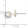 thumbnail image 4 of 14K White Gold Artisan, Sculptural, Sparkling Polished 2 7 Mm Madi K 3-4Mm Button Freshwater Cultured Pearl Flower Post Earrings, 4 of 4