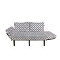 thumbnail image 2 of Black and White Futon Couch, Monochrome Diagonal Stripes Arrangement Geometric Abstract Composition, Daybed with Metal Frame Upholstered Sofa for Living Dorm, Loveseat, Black and White, by Ambesonne, 2 of 4