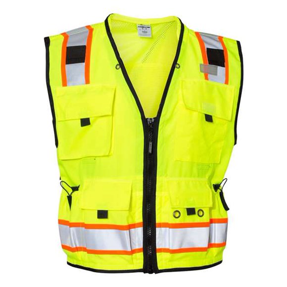 Chaleco de agrimensor profesional de alta visibilidad Clase 2 para hombre ML Kishigo - Lima, ML Kishigo S5000-5001