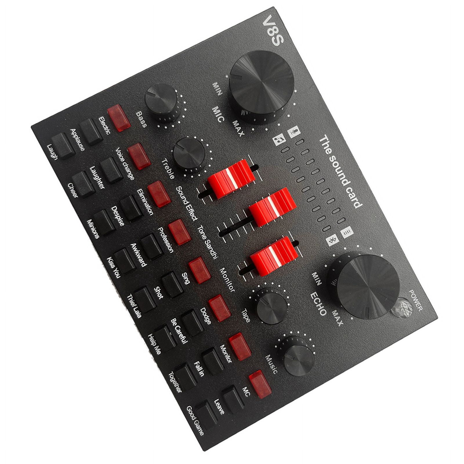 V8S Microphone USB Rechargeable External Mixer Karaoke 3.5Mm Interface Sound Card Por12L3677