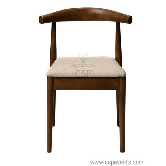 Commercial Seating Products WM-201-MIDCENT-DW Kent Stackable Solid Wood Mid Century Dining Chair - Dark Walnut - 30.5 in.