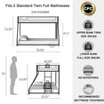 thumbnail image 4 of Kacho Bunk Bed, Low Profile Metal Bunk Bed Twin Over Full, Sturdy Heavy Duty Bunk Bed with Ladder and Guardrails, for Bedroom Dorm for Adult, Small Spaces, Easy Assemble, No Box Spring Needed, 4 of 11