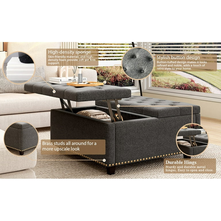 Flip top ottoman coffee table discount