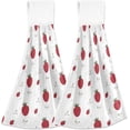 thumbnail image 2 of SKYSONIC Strawberries Hanging Tie Towels 2 Pieces, Absorbent Hand Towels Tea Bar Dish Dry Towels for Kitchen Bathroom Home Decor,14" x18.2", 2 of 7