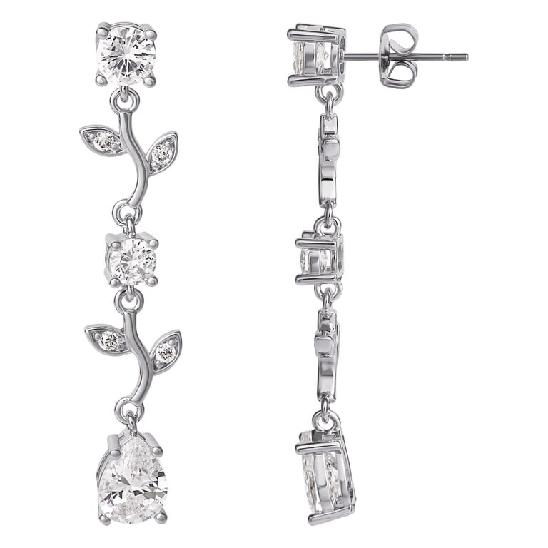 Believe by Brilliance Silver Twig Dangle Earrings photo 2