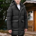 thumbnail image 2 of Blekii Men's Winter Coat with Hood, Insulated Puffy Jacket for Cold Weather, Thick Water-Resistant Warm Parka, Heavy Duty Winter Coat for Snow, Outdoor Thermal Hooded Coat for Men,, 2 of 9