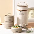 thumbnail image 2 of Portable Insulated Lunch Container Set, Stackable Stainless Steel Thermal Food Container with Leak-Proof Compartments and Insulated Lunch Bag for Office, Travel and Picnics, 2 of 8