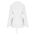 thumbnail image 5 of Brondbend Coat Womens Womens Winter Jackets Lapel Long Sleeved Pocket Drawstring Outerwear Solid Color Stylish Loose Jacket Lady Vacation Tops White, 5 of 6