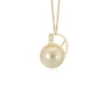 thumbnail image 2 of ANGARA Golden South Sea Cultured Pearl and Trio Diamond Pendant in 14K Yellow Gold for Women | June Birthstone, Birthday, Anniversary, Jewelry Gift for Women | Pearl Necklace, 2 of 5
