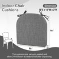 thumbnail image 6 of ZCD Indoor Chair Cushions for Dining Chairs, Soft and Comfortable Textured Memory Foam Kitchen Chair Pads with Ties and Non-Slip Backing, 16" x 16" x 2", 6 of 7