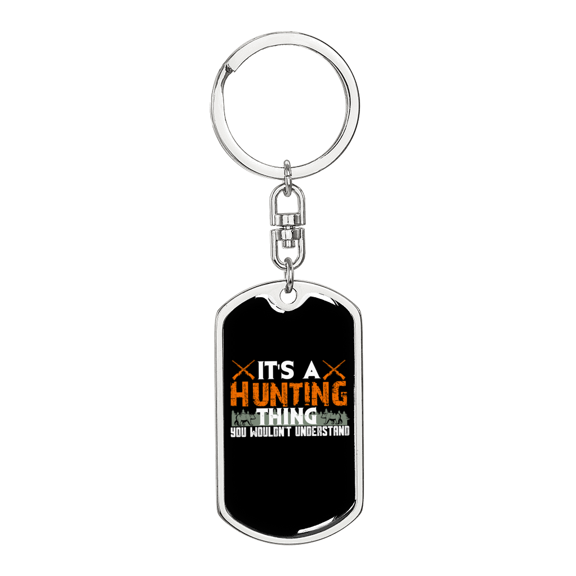 Hunting Thing Alright Stainless Steel or 18k Gold Premium Swivel Dog Tag Keychain