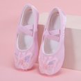 thumbnail image 6 of TFEOQRY Girls Satin Ballet Shoes with Sequin Embroidery Butterfly Decoration Soft Split Sole Elastic Straps Stage Dance Flats, 6 of 9
