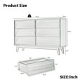 thumbnail image 6 of 6 Drawer Dresser,Vintage Bevel Design Double Dresser,Chest of Drawers for Living Room,Hallway,Brown, 6 of 6