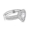 thumbnail image 4 of Eclet Jewels 1.7Ct Heart Cut Diamond Ring - 14K White Gold Over Ring - Elegant Bridal Set Engagement Wedding Rings - Silver Heart Shape Ring with Matching Band for Women's - Valentine Proposal Rings, 4 of 11