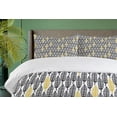 thumbnail image 4 of Ambesonne Feather Duvet Cover Sets, Style Art Tribal, 2-King, Black White Mustard, 4 of 7