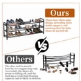 thumbnail image 2 of JUNLIN 3 Tier Expandable Shoe Rack, Metal Storage Shelf,Shoe Rack for Entryway（Black), 2 of 8