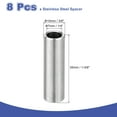 thumbnail image 2 of 8 Pcs Entretoises en Acier Inoxydable 304 3/8 Pouces OD x 1/4 Pouces ID x 1 3/8 Pouces Longueur(10x7x35mm) Vis Support de Bague Finition Simple Non Filetée Entretoises Rondes en Métal pour Vis M3 Boulons et Tiges, Argent, 2 of 6