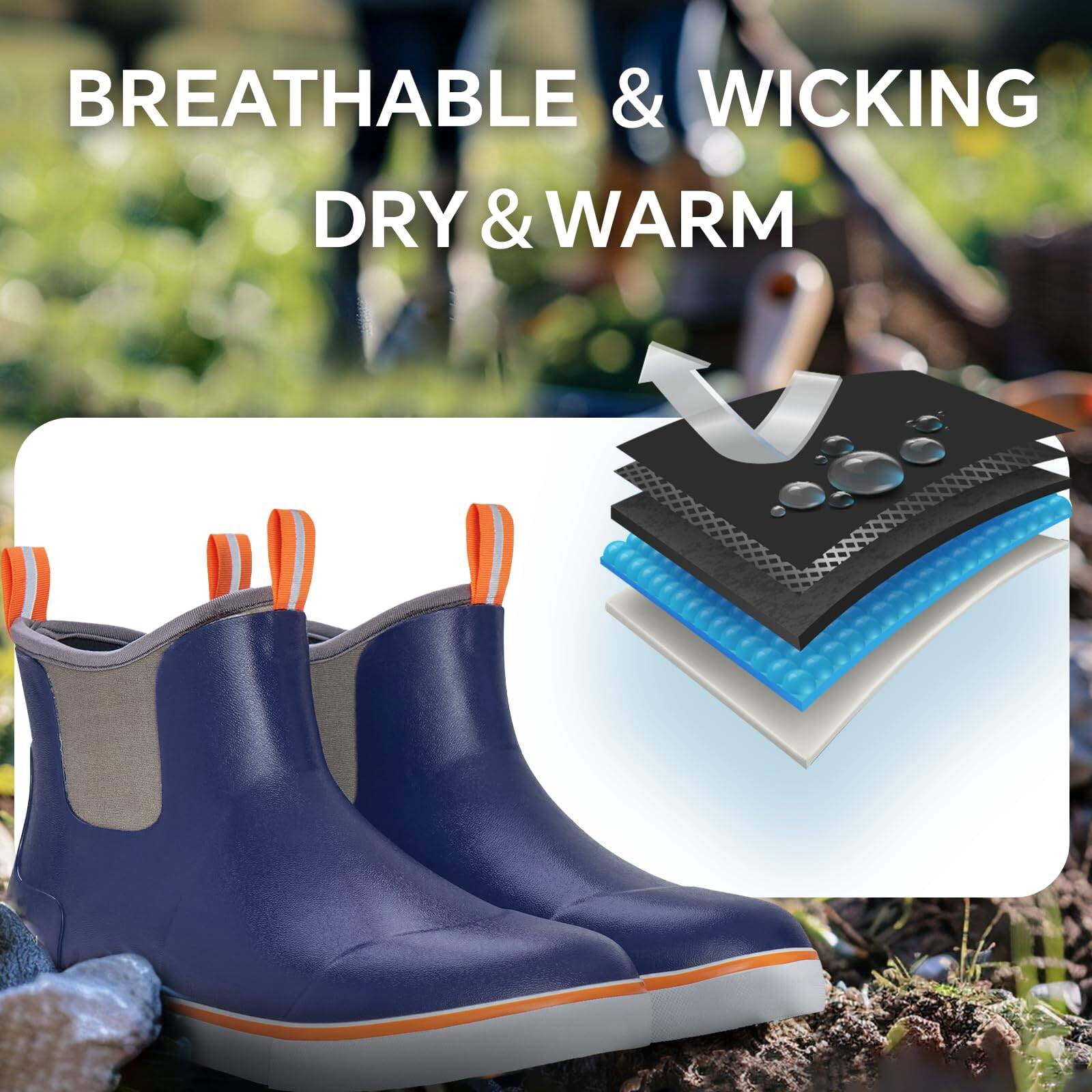 Men's Ankle Deck Boots Fishing Boots Rain Waterproof