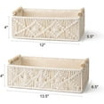 thumbnail image 6 of Storage Baskets Boho Decor Box Handmade Woven Decorative Countertop Toilet Tank Shelf Cabinet Organizer for Bedroom Livingroom Home, Set of 2, 6 of 9