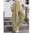 thumbnail image 3 of Women's Wide Leg Pants with Pockets Casual Sweatpants Elastic Waist Drawstring Comfy Lounge Flowy Pants, 3 of 6