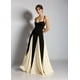 thumbnail image 3 of Vestido de fiesta EEMEII con tirantes finos, retazos, negro y blanco, 3 of 7